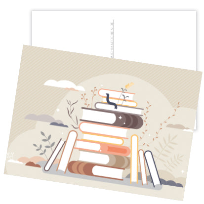 Postkarte »Buchstapel«