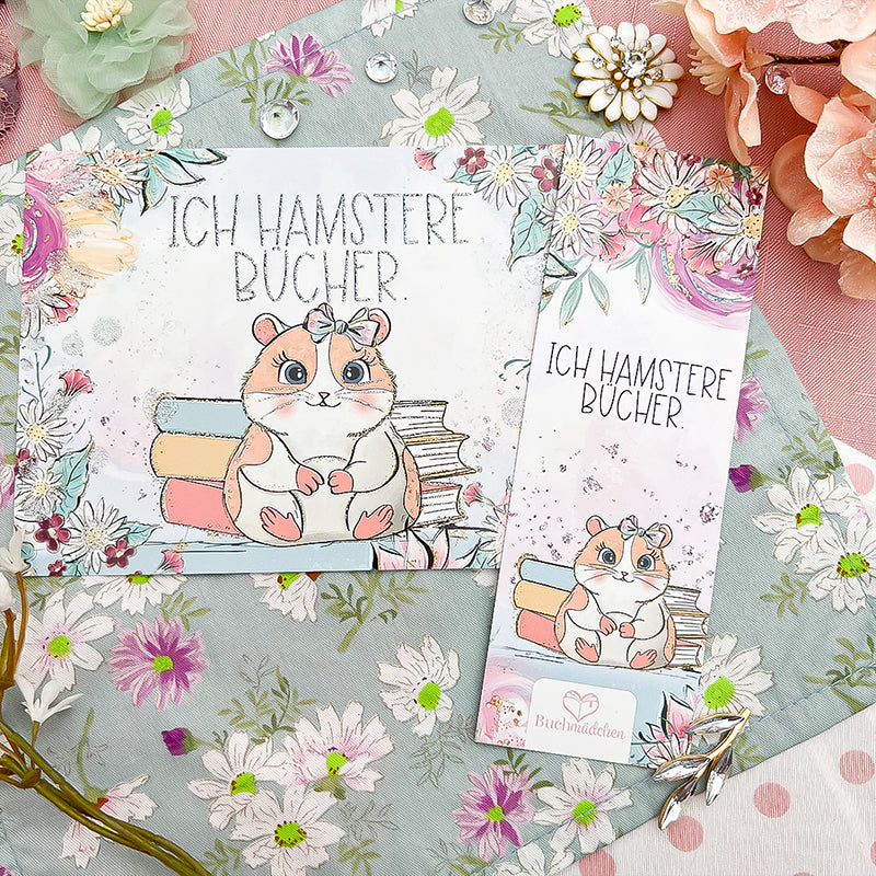 Glitzer-Postkarte »Hamster«