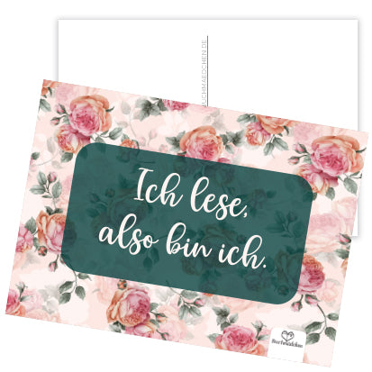 Postkarte »Ich lese, also bin ich«