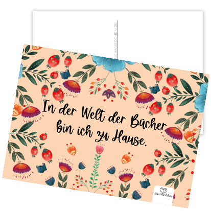 Postkarte »In der Welt der Buecher«