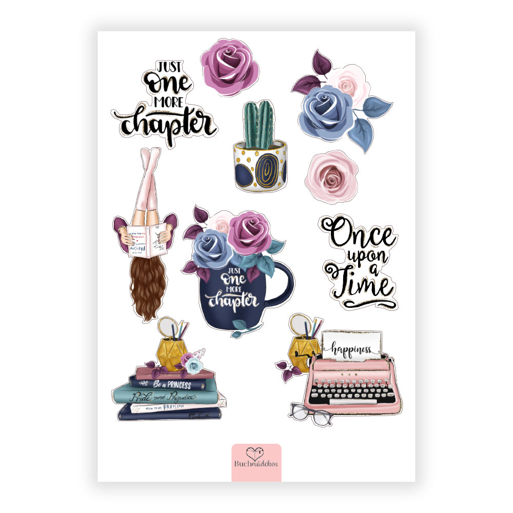 Stickerbogen »Just one more Chapter«