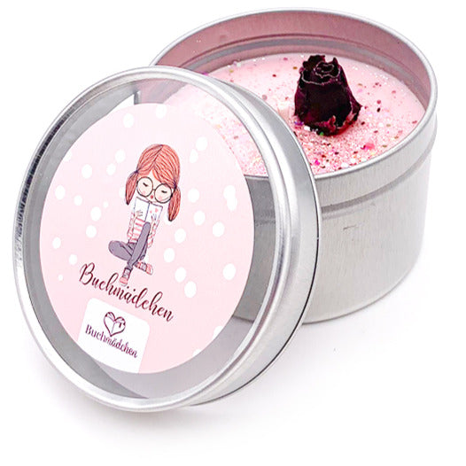 Kerze in Dose »Buchmädchen«