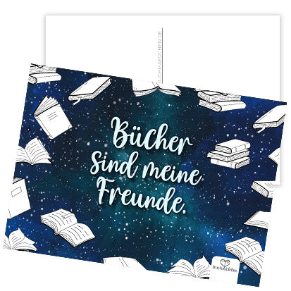 Postkarte »Bücher sind meine Freunde«