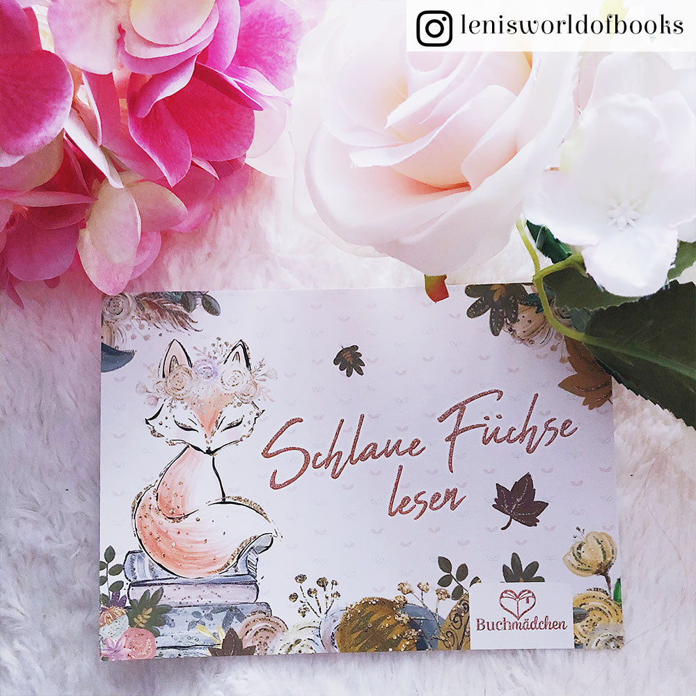 Glitzer Postkarte »Schlaue Füchse lesen«