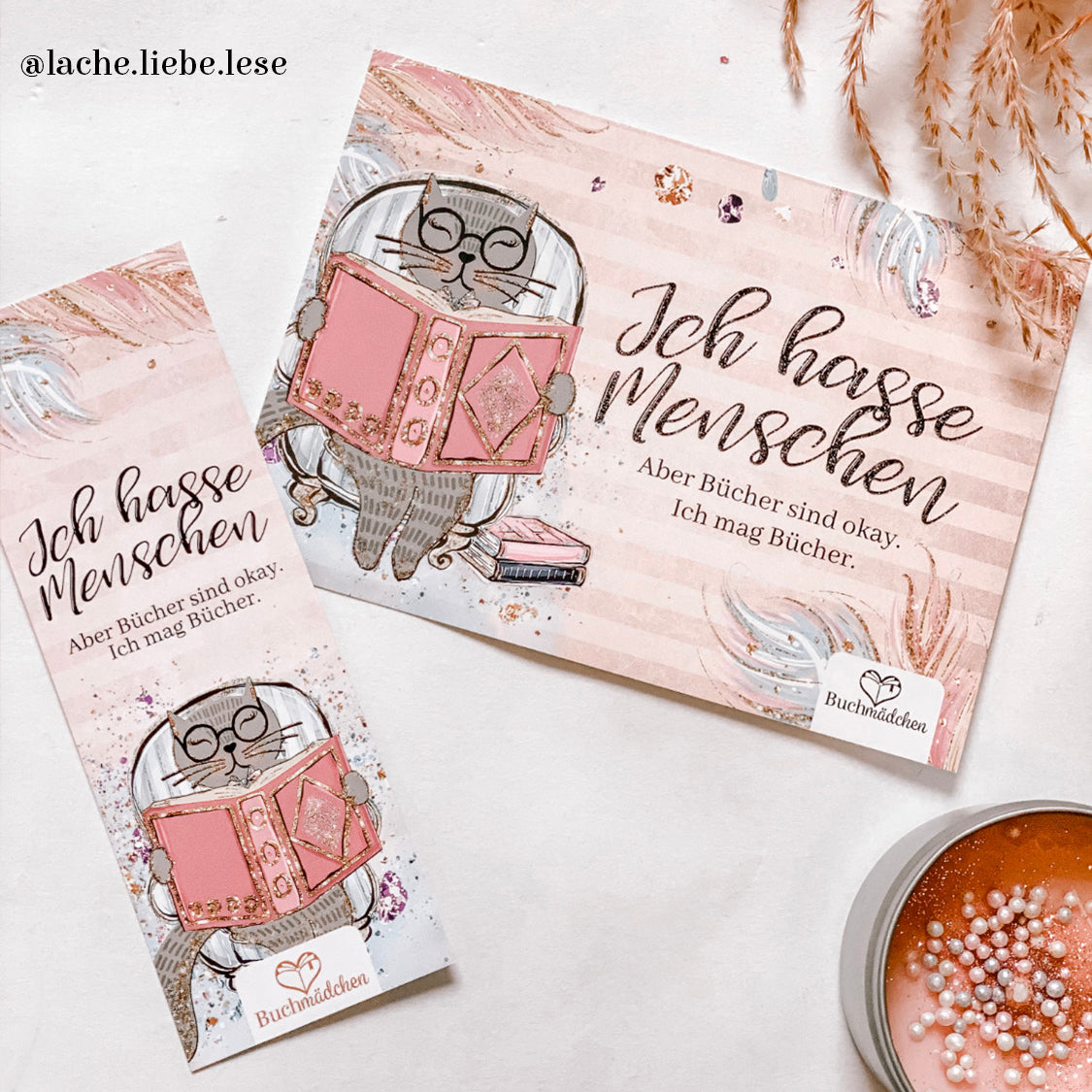 Glitzer Postkarte »Ich hasse Menschen«