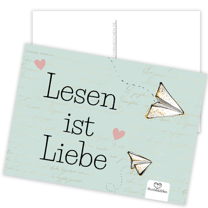 Postkarte »Lesen ist Liebe«