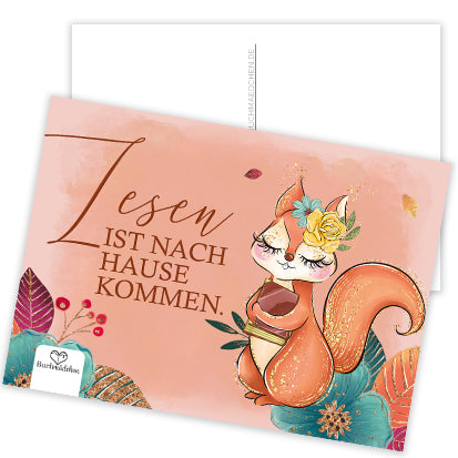 Postkarte »Lesen ist nach Hause kommen«