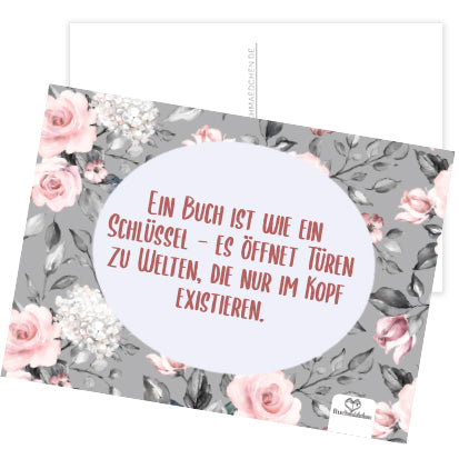 Postkarte »Ein Buch ist wie ein Schlüssel«