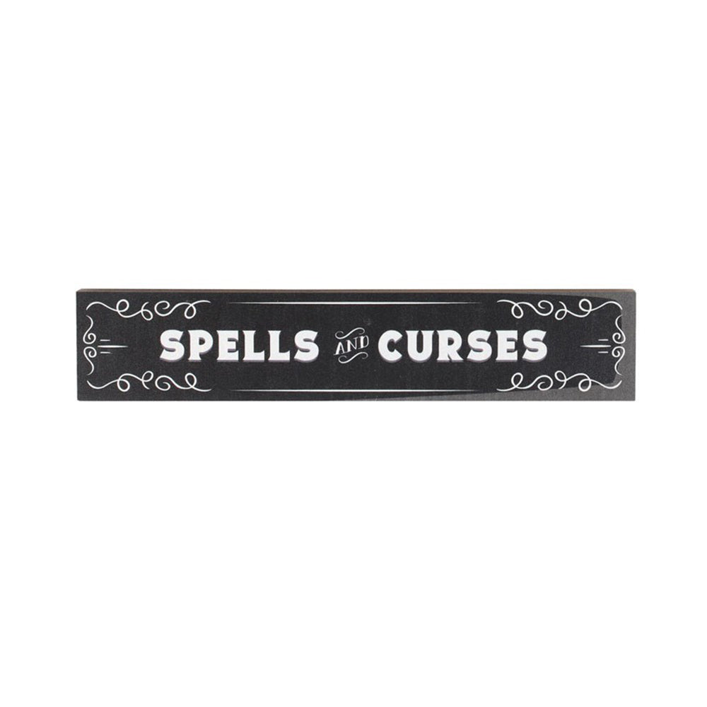 Schild »Spells and Curses«