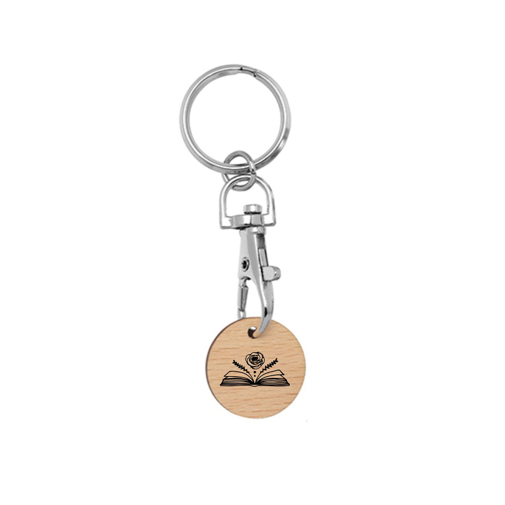 Metall Karabinerhaken mit Einkaufswagen Chip Booklove