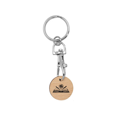 Metall Karabinerhaken mit Einkaufswagen Chip Booklove