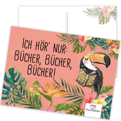 Postkarte  »Ich hör' nur Bücher«
