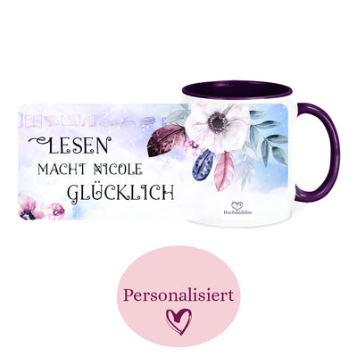 [Personalisiert] Tasse »Lesen macht glücklich«