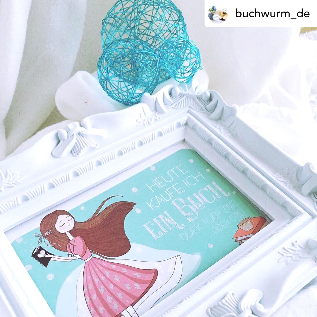 Glitzer Postkarte »Heute kaufe ich ein Buch«