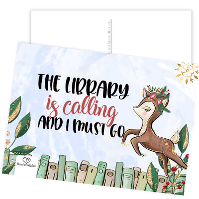 Postkarte »Library is calling«
