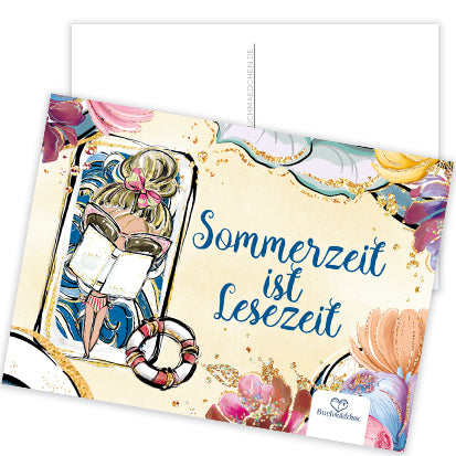 Postkarte »Sommerzeit ist Lesezeit«