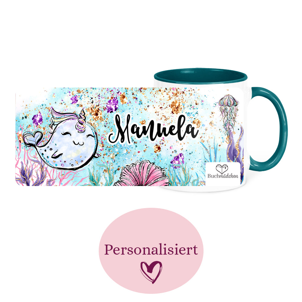 [Personalisiert] Tasse »Narwhale«
