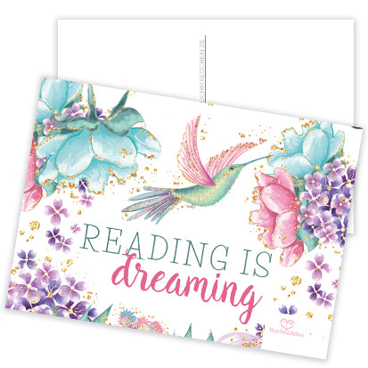 Postkarte »reading is dreaming«