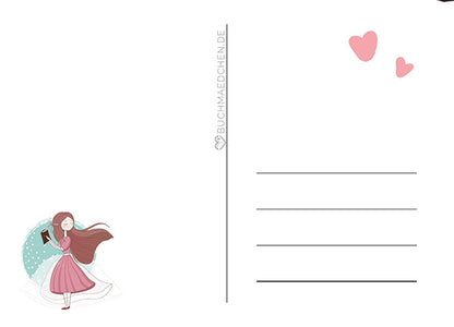Glitzer Postkarte »Heute kaufe ich ein Buch«