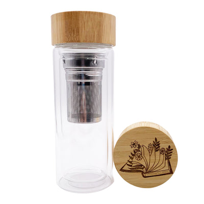 Trinkflasche mit Teesieb »Buchliebe«