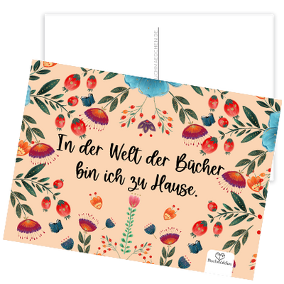 Postkarte »In der Welt der Buecher«