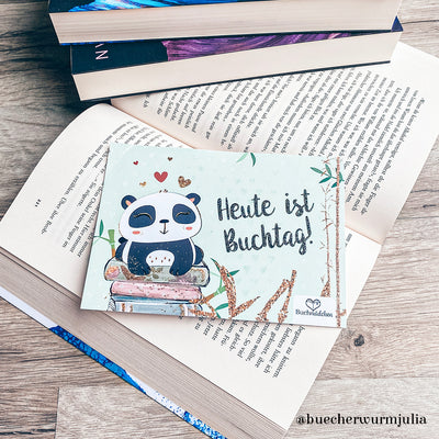 Glitzer Postkarte »Heute ist Buchtag«