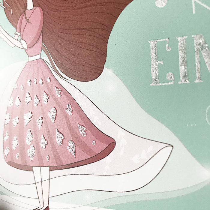 Glitzer Postkarte »Heute kaufe ich ein Buch«