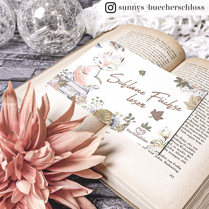 Glitzer Postkarte »Schlaue Füchse lesen«