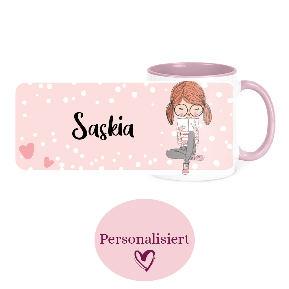 [Personalisiert] Tasse »Buchmädchen«