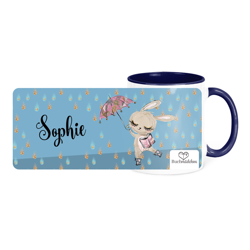 [Personalisiert] Tasse »Regenzeit ist Lesezeit«