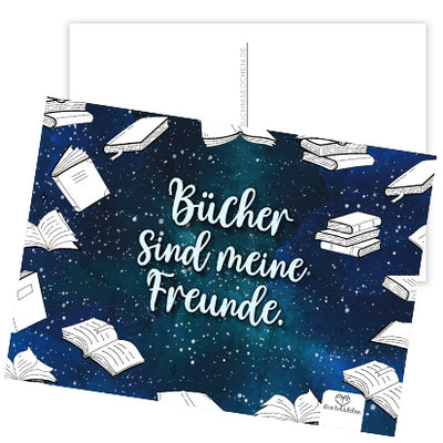 Postkarte »Bücher sind meine Freunde«