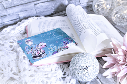Glitzer Postkarte »Books are mer-mazing«