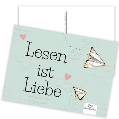 Postkarte »Lesen ist Liebe«
