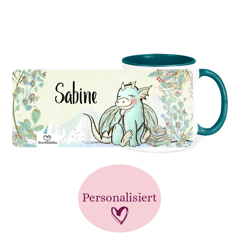 [Personalisiert] Tasse »Buchdrache«