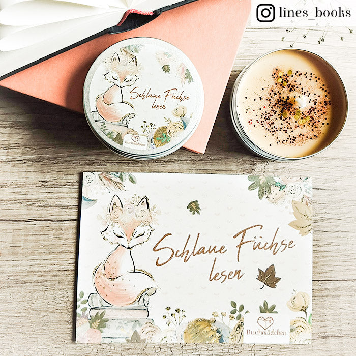 Glitzer Postkarte »Schlaue Füchse lesen«