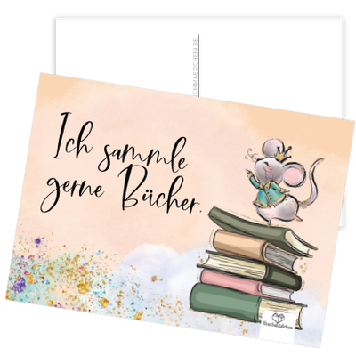 Postkarte »Ich sammle gerne Bücher«