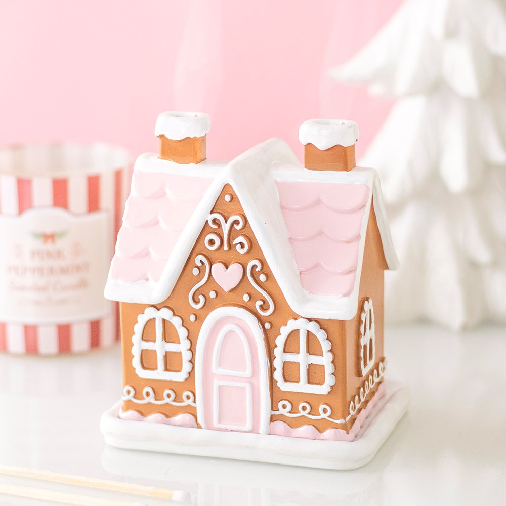 Räucherkegelhalter »rosa Lebkuchenhaus«