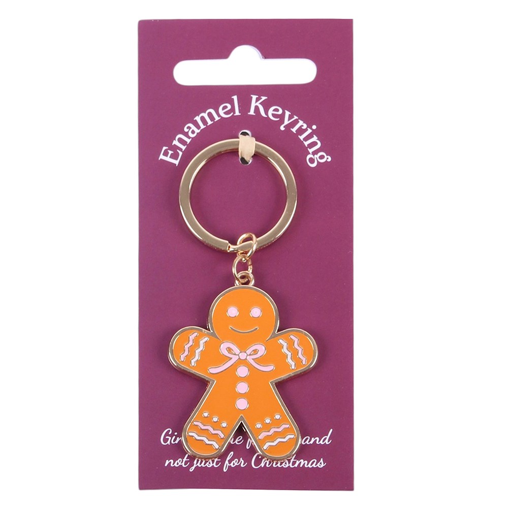 Schlüsselanhänger »Pink Bow Gingerbread Man«