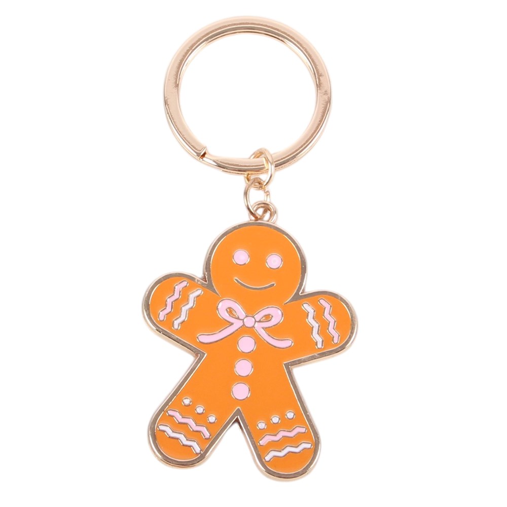 Schlüsselanhänger »Pink Bow Gingerbread Man«