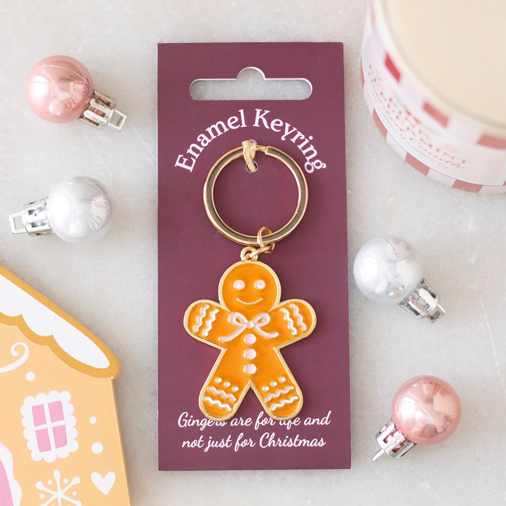Schlüsselanhänger »Pink Bow Gingerbread Man«