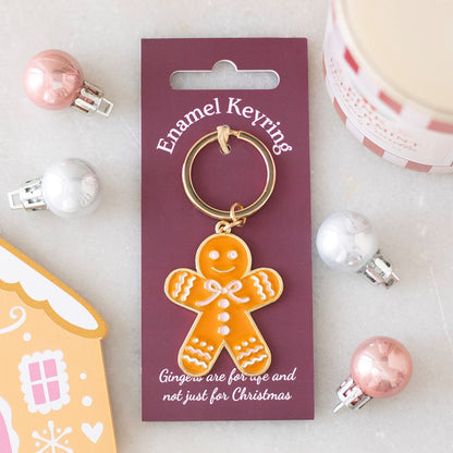 Schlüsselanhänger »Pink Bow Gingerbread Man«
