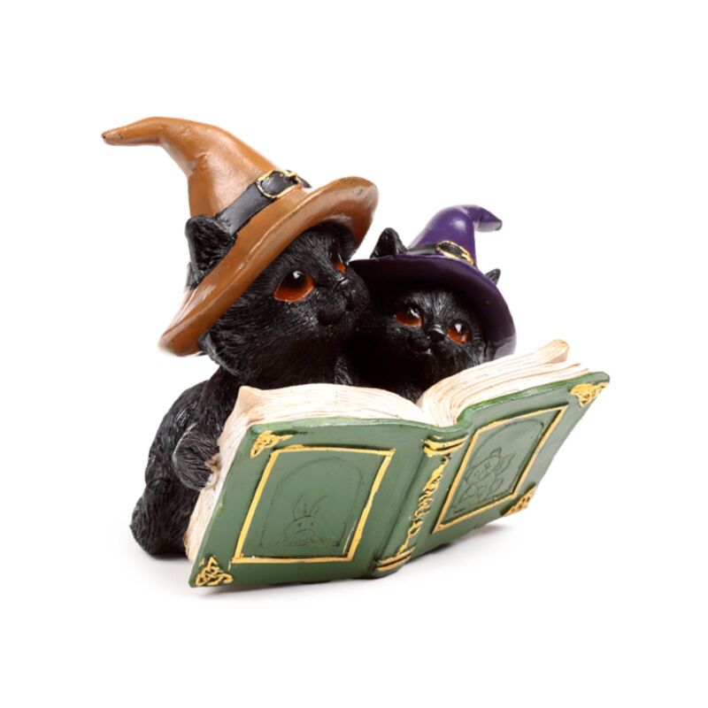 Dekofigur Witches Black Cat Katzen-Duo mit Zauberbuch