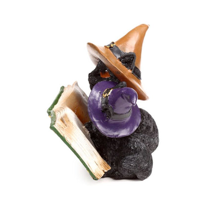 Dekofigur Witches Black Cat Katzen-Duo mit Zauberbuch
