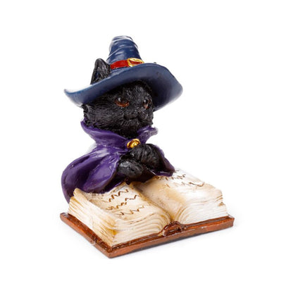 Dekofigur Witches Black Cat Katze mit Zauberbuch