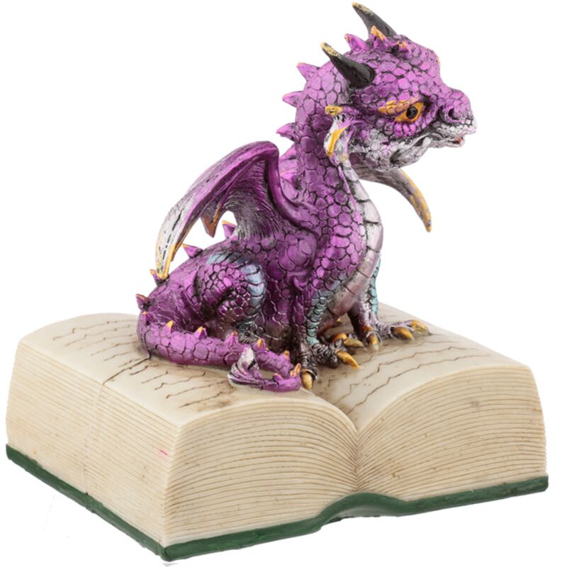 Dekofigur Bookdragon pink