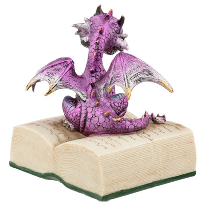 Dekofigur Bookdragon pink