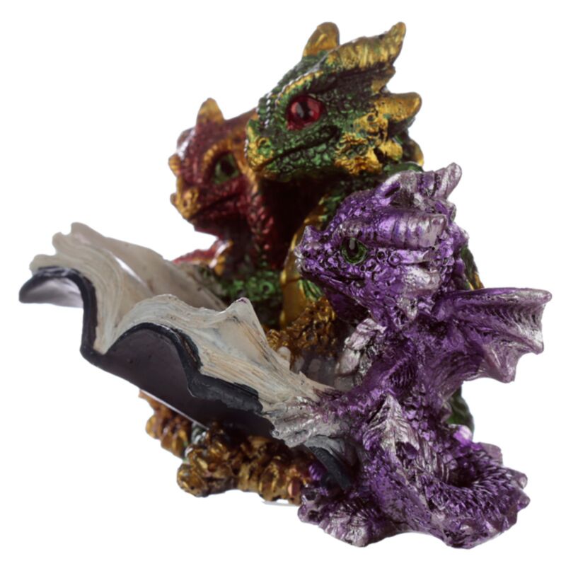 Dekofigur Drei lesende Babydrachen