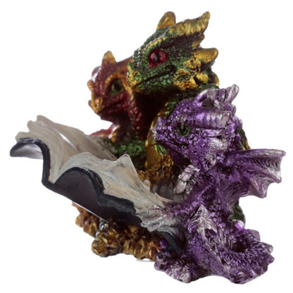 Dekofigur Drei lesende Babydrachen