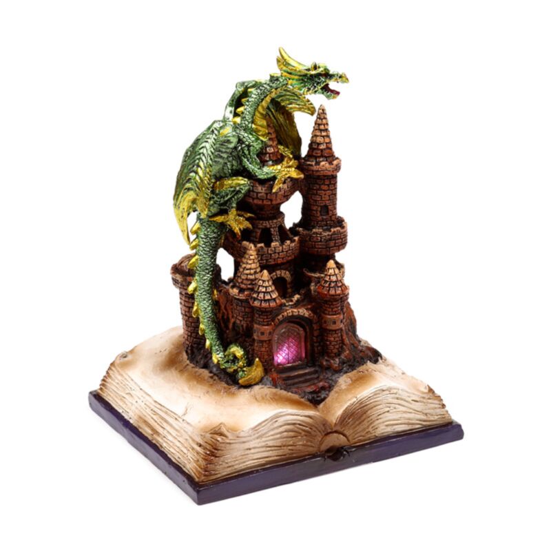 Dekofigur Burgdrache mit LED