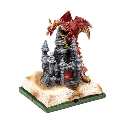 Dekofigur Märchenburgdrache mit LED (